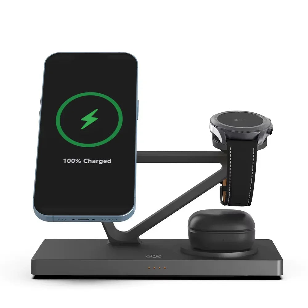 Tidesmit 3-in-1 Wireless Charging Station | Qi Certified Fast Charger Tidesmit