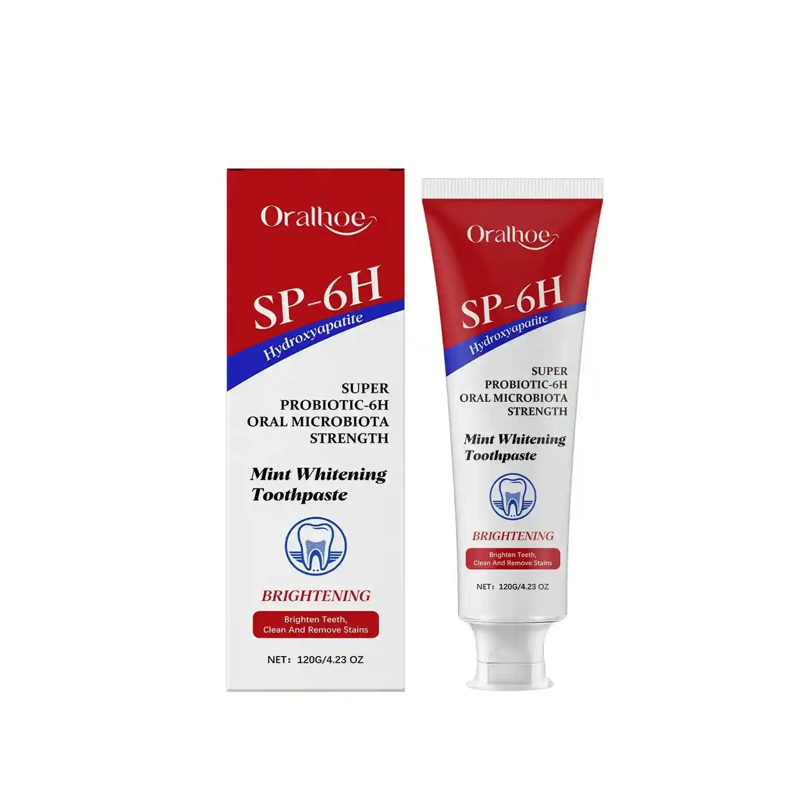 Tidesmit SP-6 Probiotic Toothpaste for effective teeth whitening, plaque removal, and fresh breath oral hygiene.