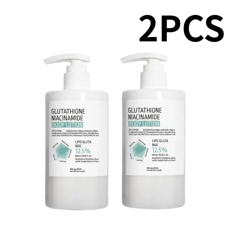300ml Glutathione Niacinamide Body Lotion, Centella Asiatica Soothing Repair Moisturizer Brighten Skin Tone Hydrating Body Cream
