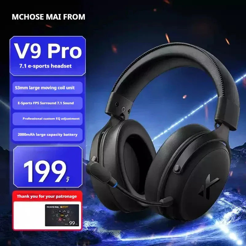 Tidesmit V9 Pro Wireless Gaming Headset Noise Canceling Tri-Mode V9 Pro black Tidesmit