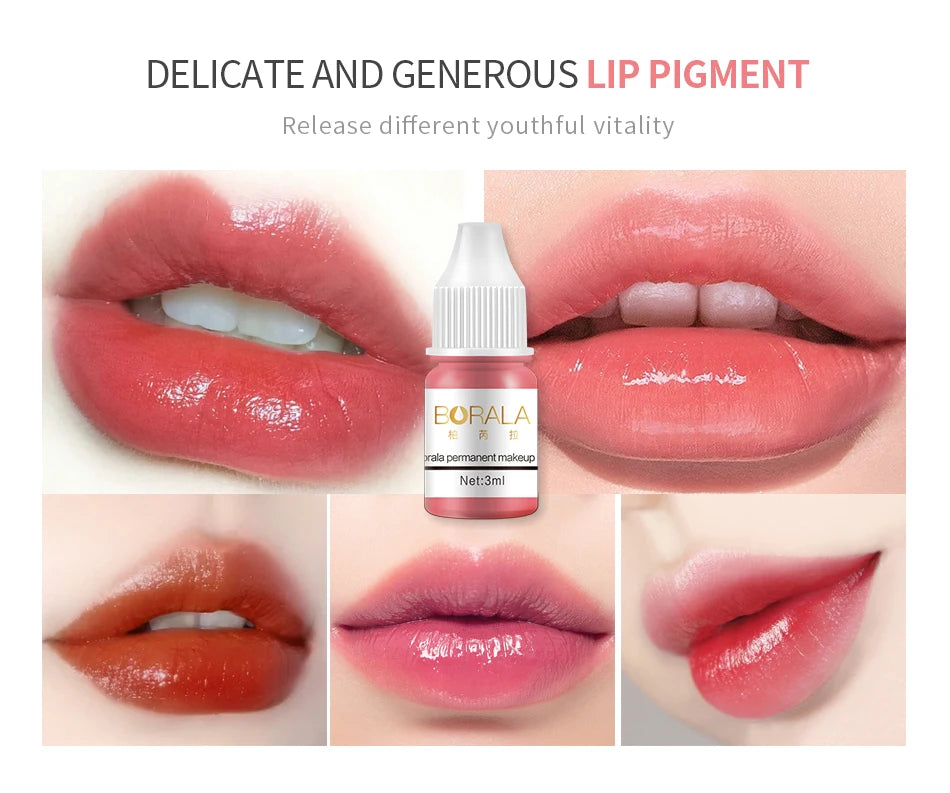 Permanent Makeup Lip Pigments 3ml for Professional Microblading PMU Devices Permanent Makeup Machines Tidesmit
