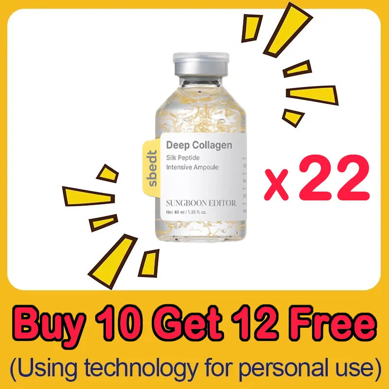 Sungboon Editor Deep Collagen Silk Peptide Intensive Ampoule in a 40ml glass bottle for skin lifting and tightening.