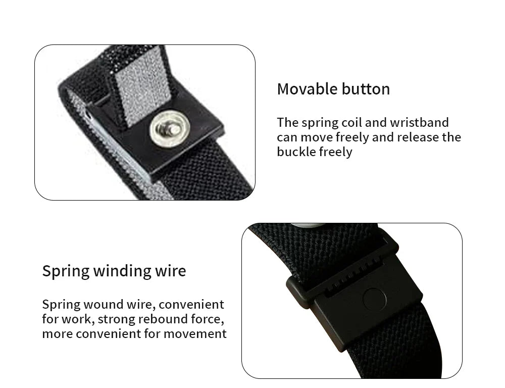 Anti-Static Wrist Strap Grounding Wrist Adjustable Bracelet Stimulation Physiotherapy Device for Computer Electronics Repair