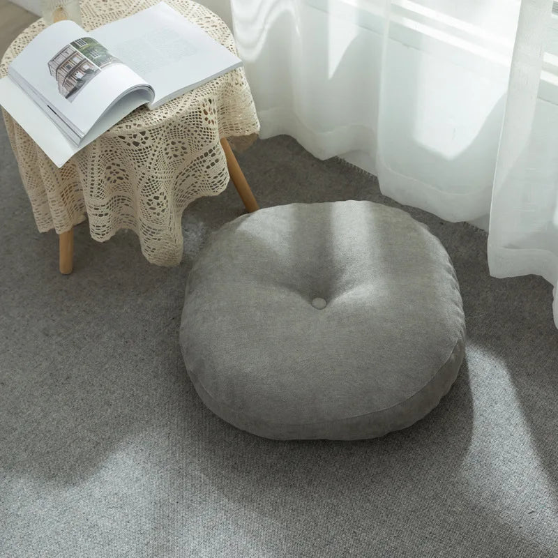 Round Shape Linen Seat Cushion Silk Cotton Core Tatami Cushion Pillow Home Decoration Soft Car Sofa Cushion Flax Round Sitting