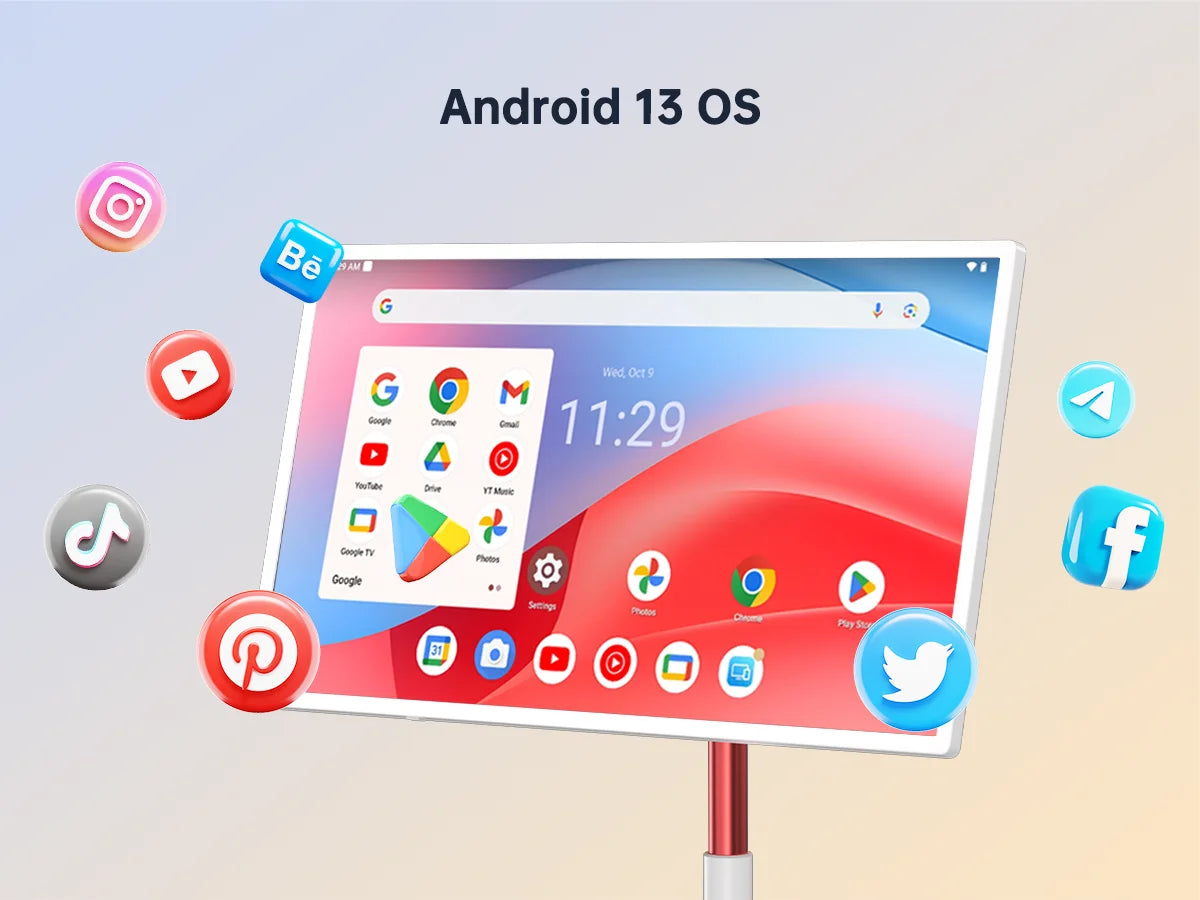 KTC 32 Inch MegPad 4K Touchscreen Smart Portable Monitor with Android 13 Google EDLA-Certified, 9500mAh Built-in Battery