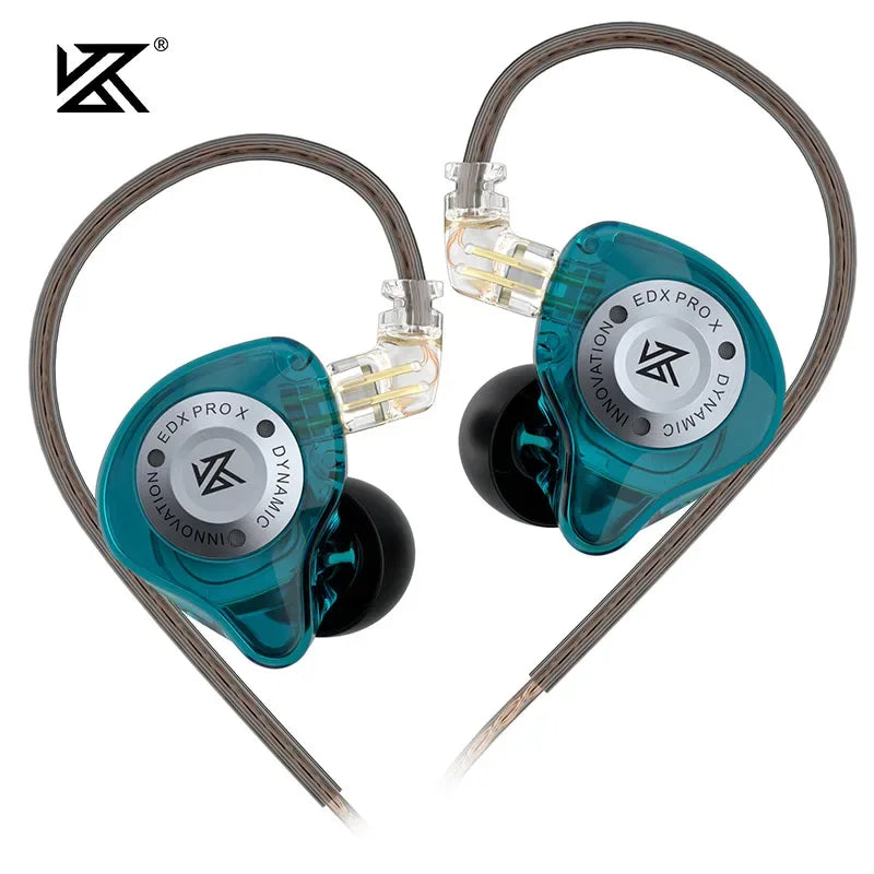KZ EDX Pro X In-Ear Monitors | Dynamic Bass HiFi Earbuds | Tidesmit EDX Pro X Cyan NOMIC Tidesmit