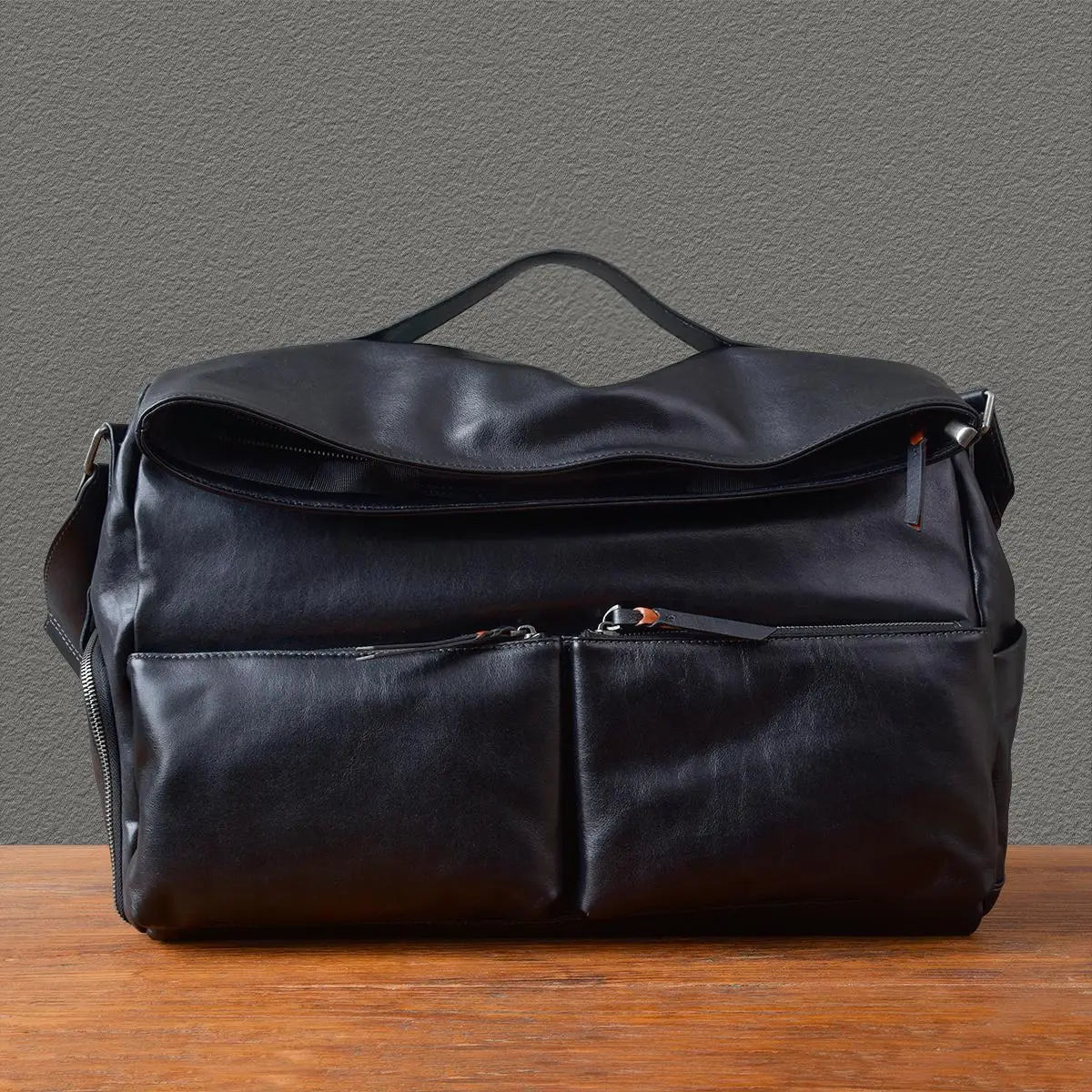 Retro Designer Men New Black Cowskin Genuine Leather Travel Bag Big Capacity Casual Tote Handbag Single Shoulder Crossbody Bag