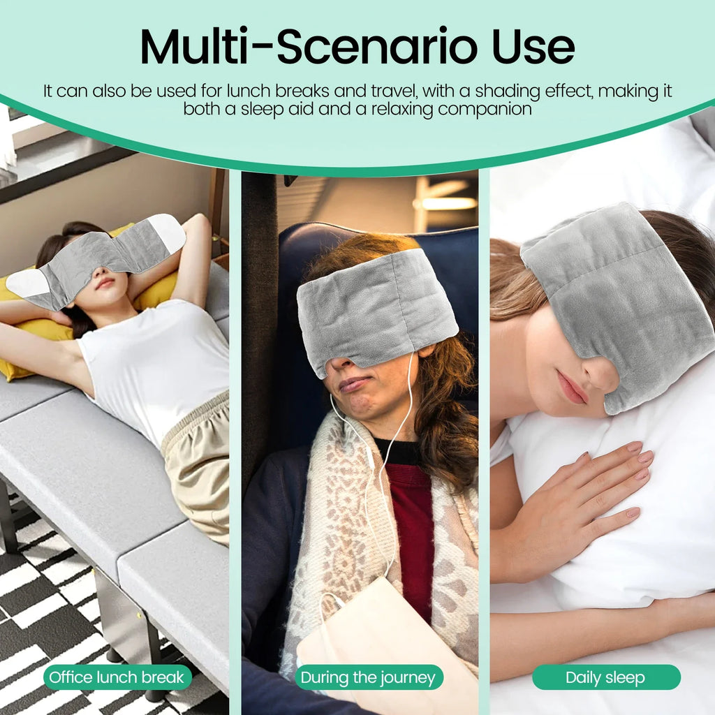 Weighted Eye Mask Soft Breathable Blackout Sleep Mask with Adjustable Sticky Strap Removable Weighted Eye Cover for Sleeping