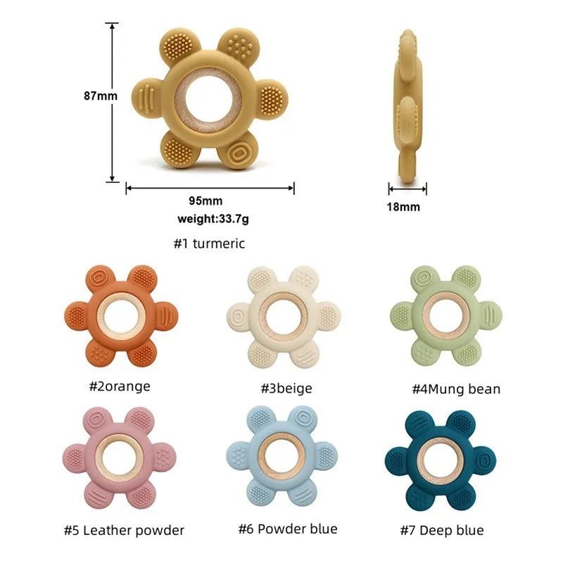 1Pcs Food Grade Baby Silicone Teether Toy Cartoon Car Nursing Teething Ring BPA Free Newborn Health Molar Chewing Accessorie Toy