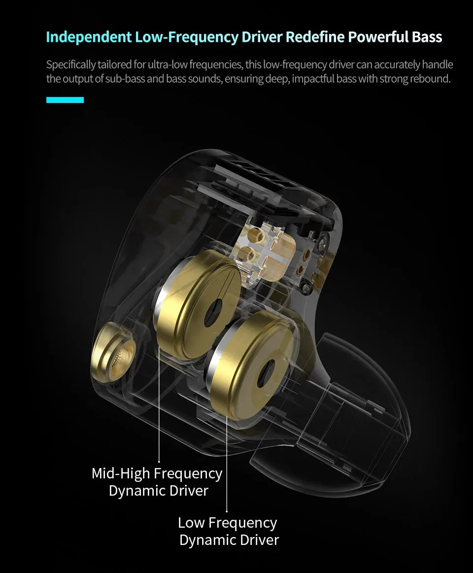 KZ Castor Tunable Bass HiFi Wired Earphones by Tidesmit Tidesmit