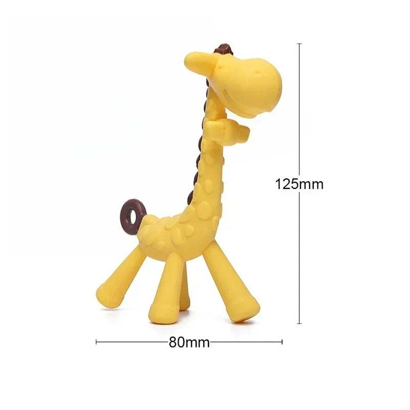 Cute Baby Molar Teethers Toy Soft Silicone Giraffe Rabbit Cartoon Teething for Babies Relief Gums Pain Toys Newborn Essentials