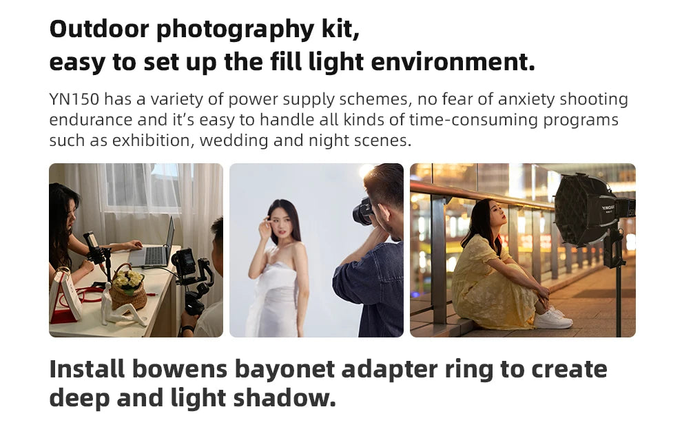 Portable 150W COB LED Video Light – Adjustable Color Temperature Kit Tidesmit
