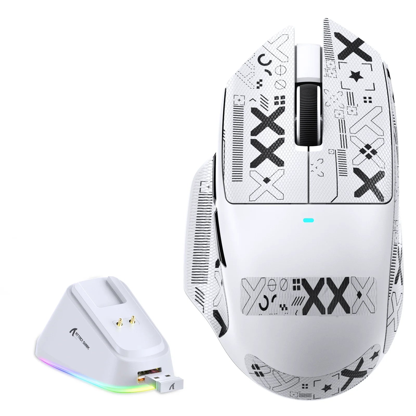 ATTACK SHARK V6 65g Wireless Gaming Mouse RGB Magnetic Charging Dock Wireless/Wired Mouse 1K Polling PAW3311 Office Gamer Mice