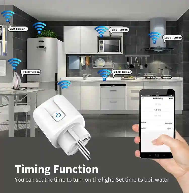 Tidesmit Wifi Smart Plug 16A with Energy Monitor & Voice Control Tidesmit