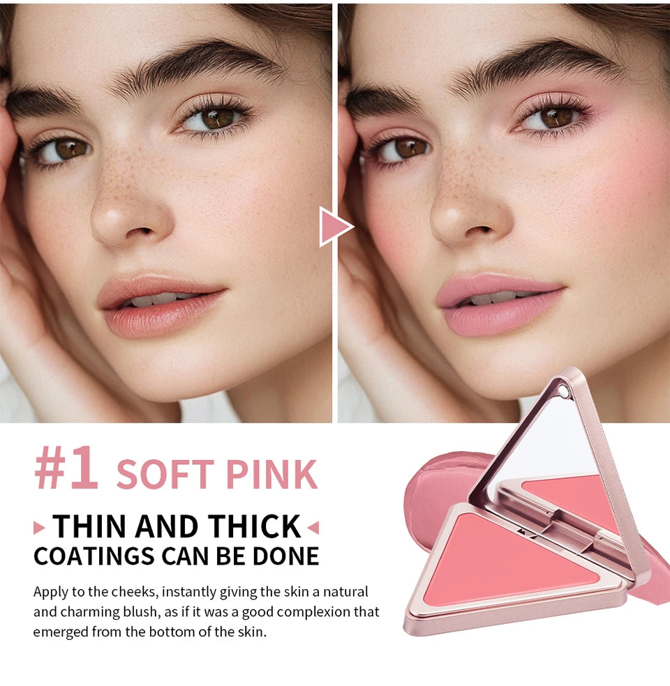 Tidesmit satin matte cream blush texture close-up for long-lasting natural face makeup with brightening effect