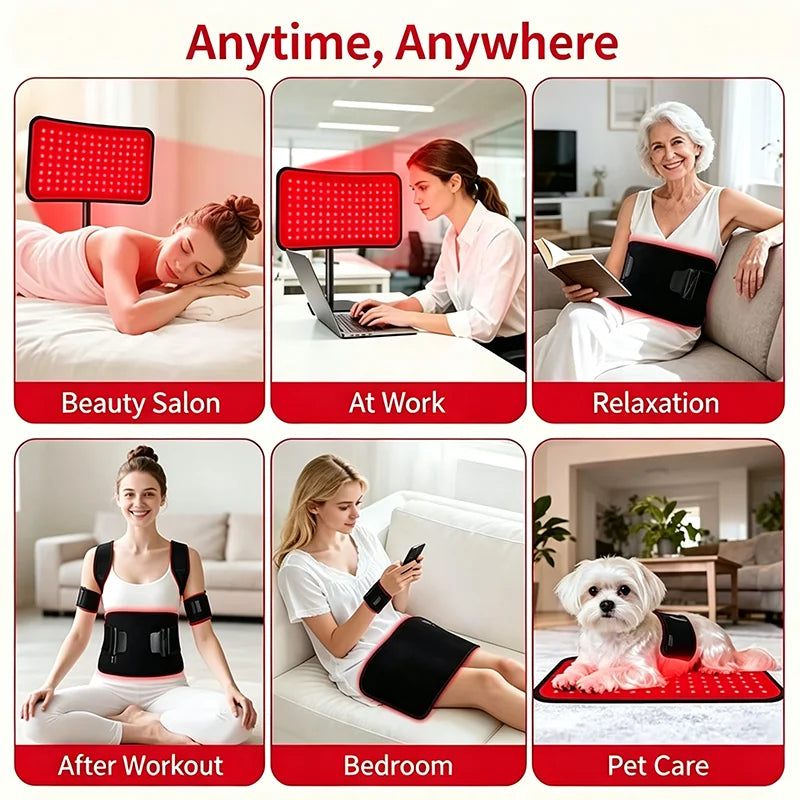 120LEDs Red Light Therapy for Body Face 660nm&850nm Infrared Light Therapy Panel Lamp with Base Near Infrared Red Lights Therapy
