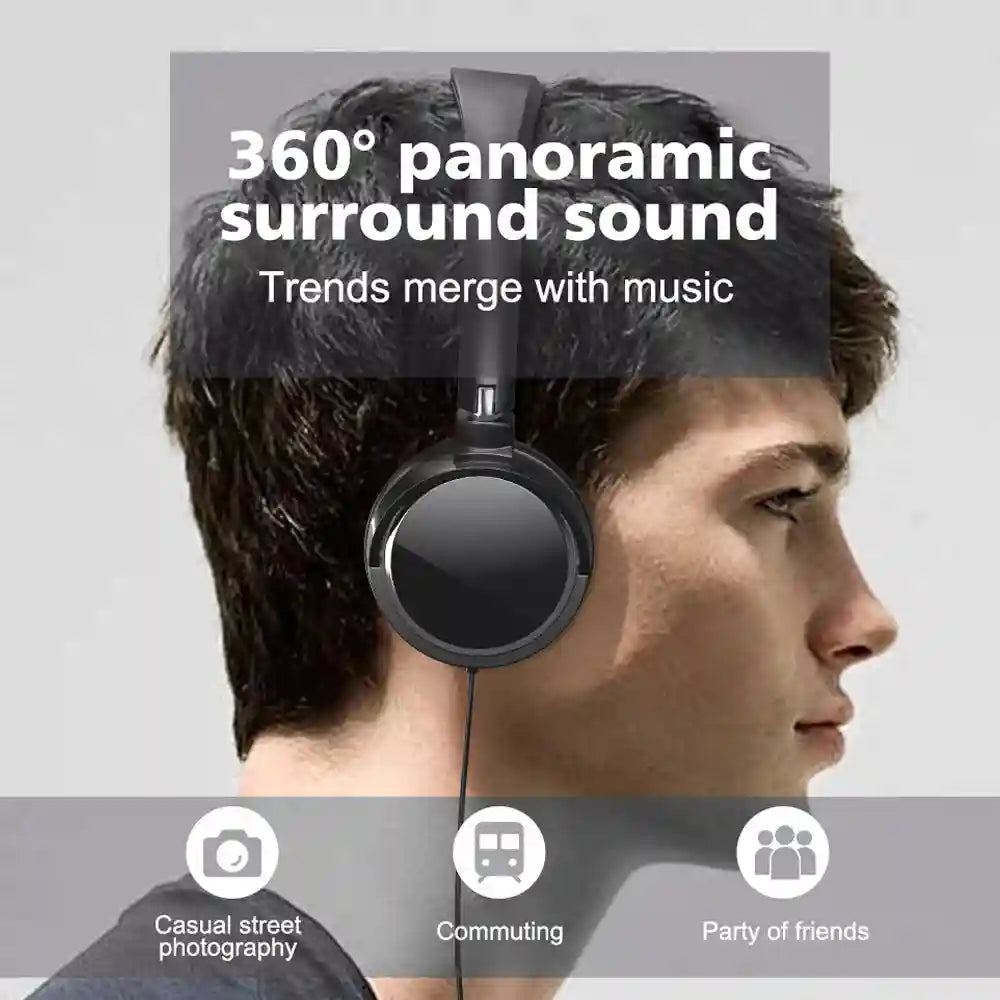 Noise Cancelling Wired Over-Ear Headphones with Mic - Tidesmit Tidesmit