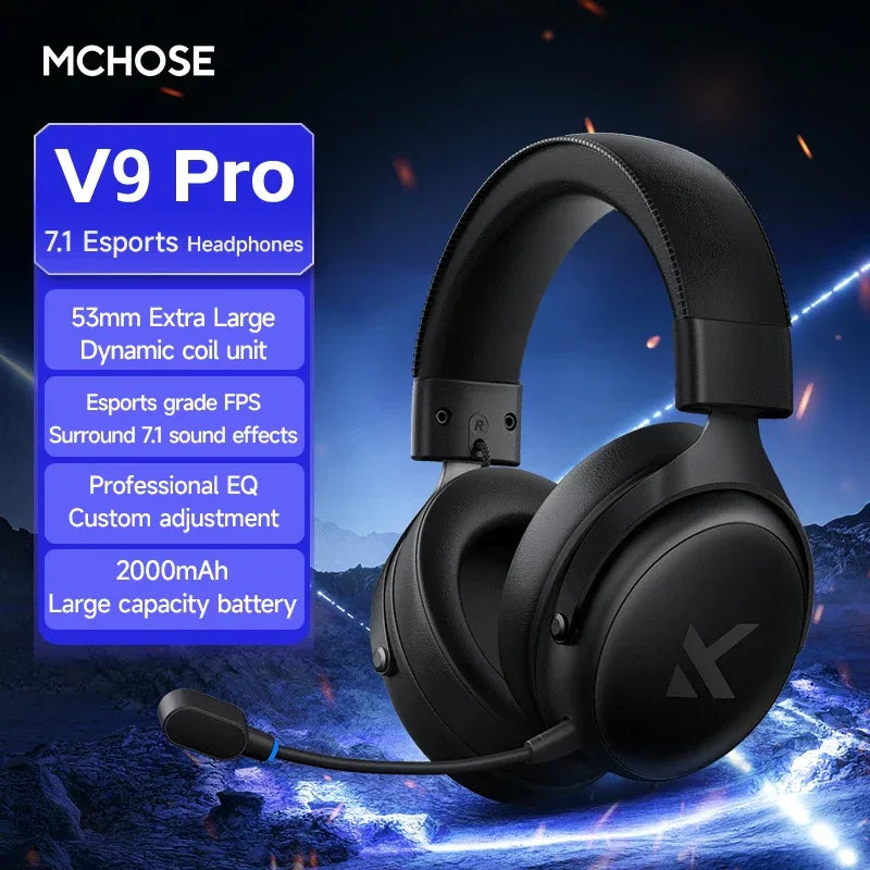 Wireless Gaming Headset V9 Pro - 7.1 Surround Sound Over-Ear Headphones V9Pro-Black China Mainland Tidesmit