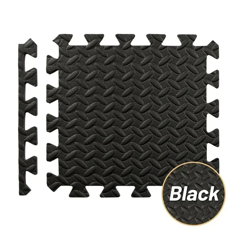 Massage Cushion Puzzle Mat - Non-Slip EVA Foam Exercise Tiles Massage Cushion Black Tidesmit