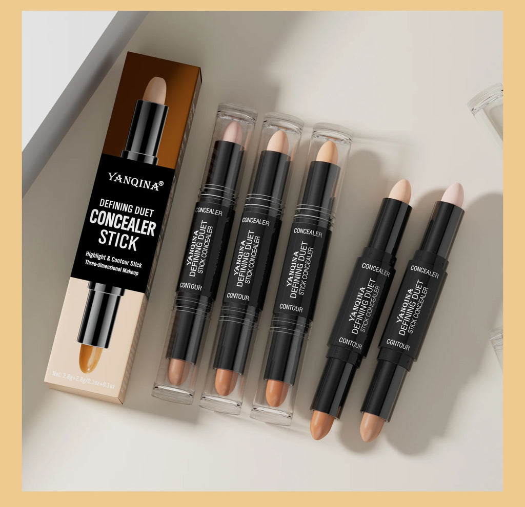 Tidesmit Contour Stick Duo detail view showing waterproof highlight and shadow cream for natural full coverage makeup