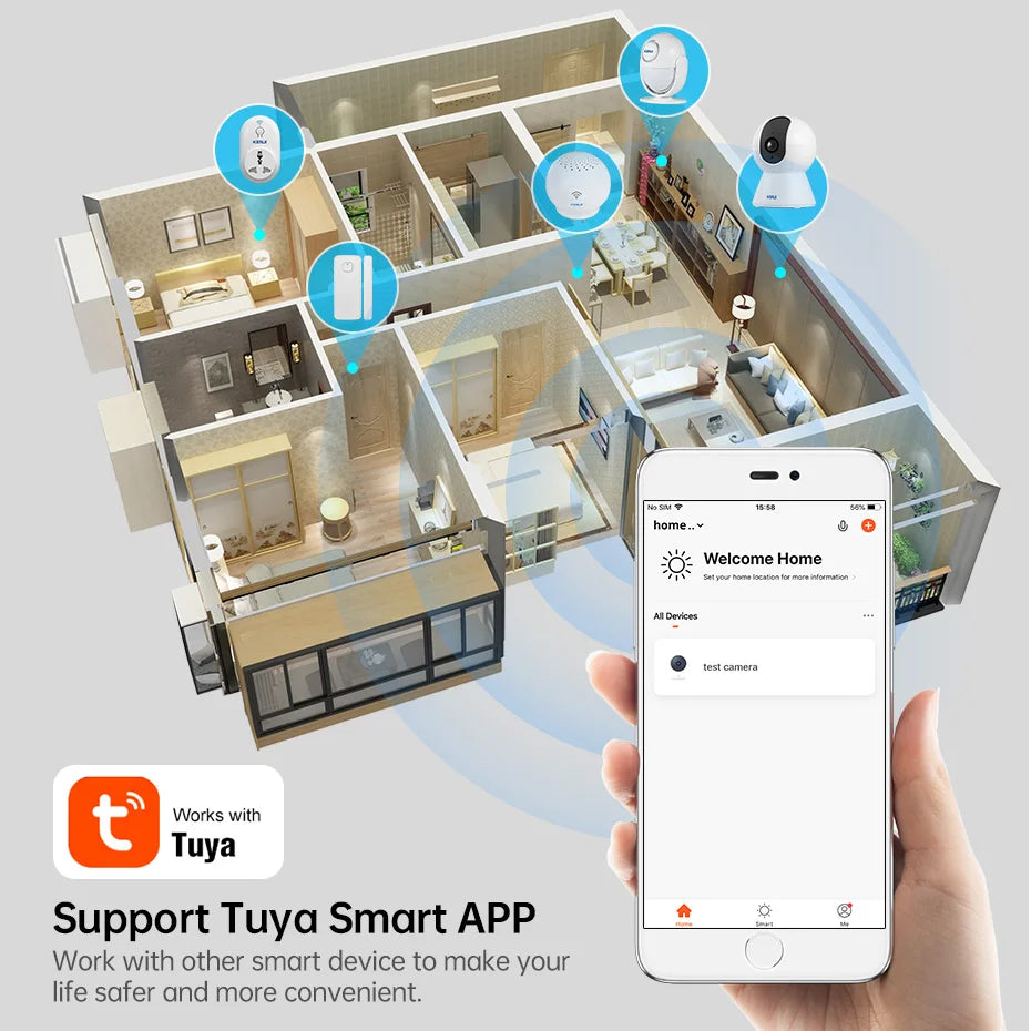 KERUI Onvif  4K 5MP 8MP WiFi IP Camera Indoor Wireless Home Security CCTV Surveillance Camera With Tuya Smart Auto Tracking