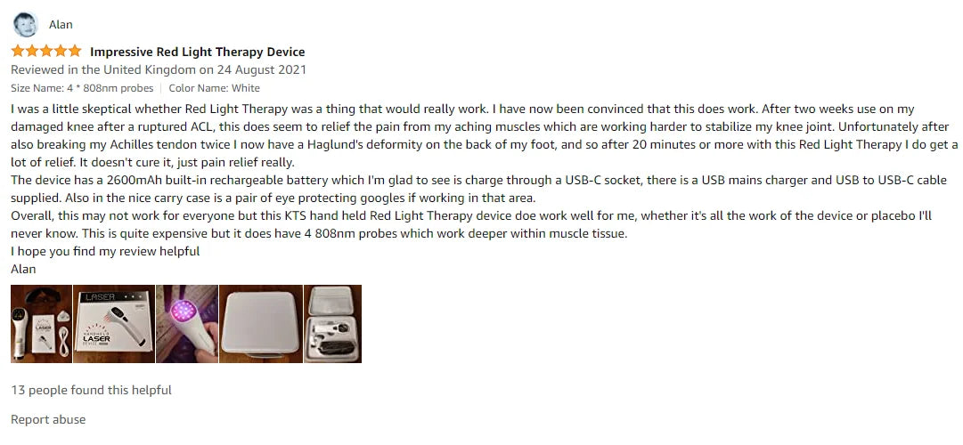 Laser Therapy Device for Pain Relief - Handheld LLLT 808nm by Tidesmit Back Massage Instrument Tidesmit