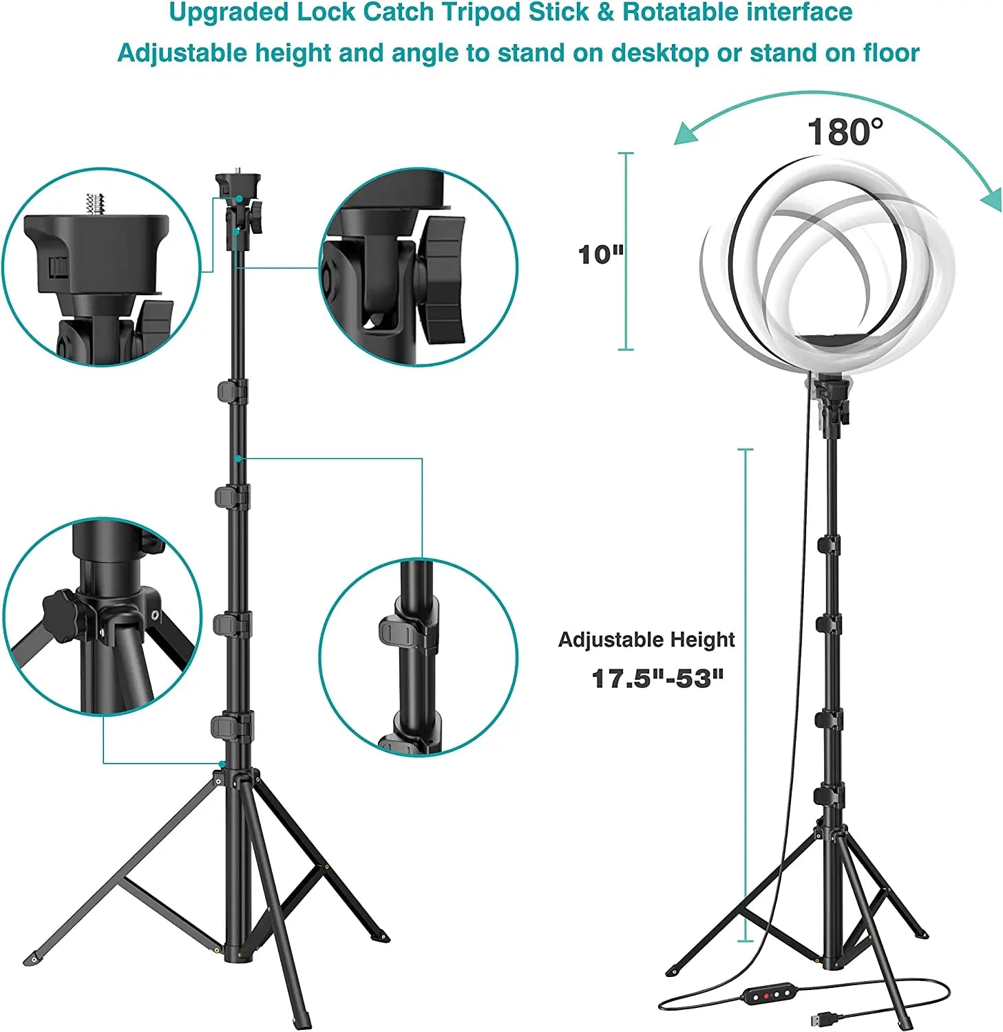 12-Inch LED Ring Light with Adjustable Tripod Stand - Tidesmit Tidesmit