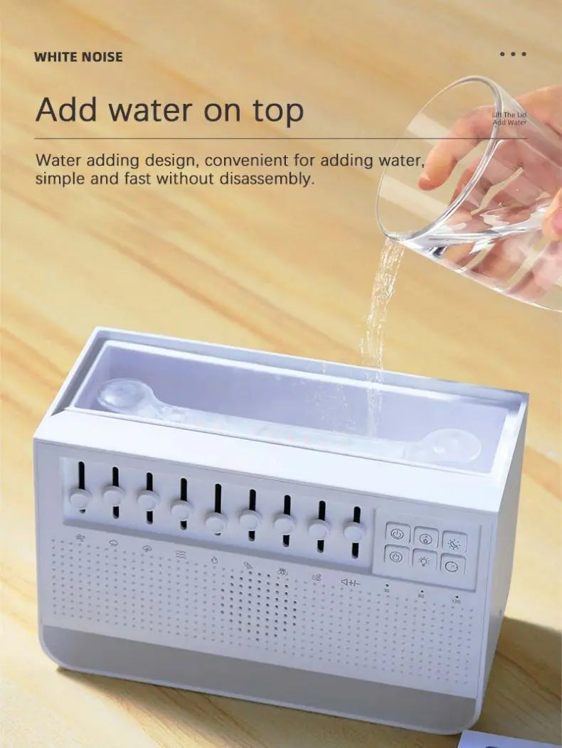 White Noise 3 in 1 Bluetooth Speaker Sleep Aid Night Light Humidifier All-in-one Machine 8 Nature Sound Essential Oil Diffuser