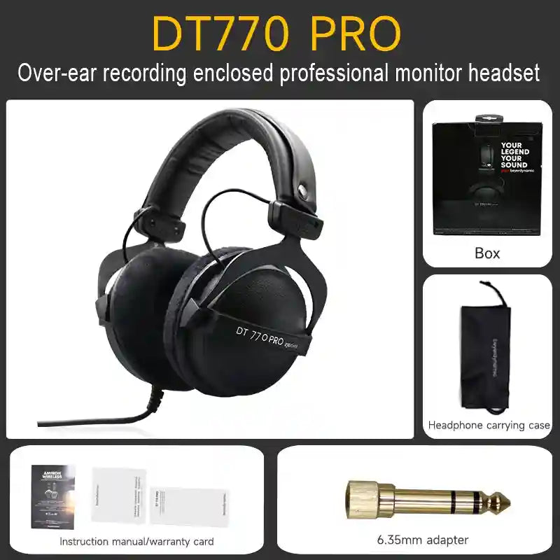 Studio Monitor Headphones 250 Ohm - Precision Wired Over-Ear Audio Tidesmit