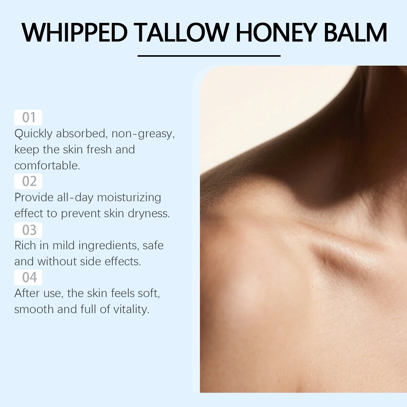 Copper Peptides GHK-Cu Beef Tallow for Skin Blue Balm Manuka Honey Face and Body Moisturizer for Mature Dry & Sensitive Skin