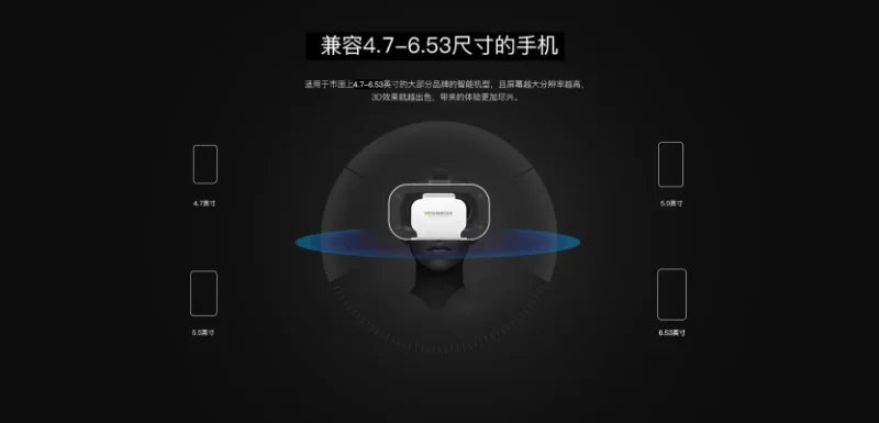VR Headset for Smartphones - Adjustable Virtual Reality Glasses White Tidesmit