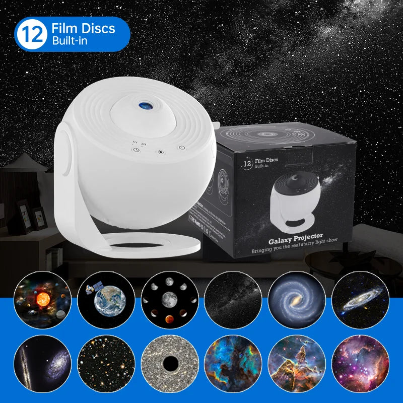 Galaxy Projector Night Light 360 Degree Star Lamp for Bedroom Decor 12 in 1 Projector 1 Tidesmit