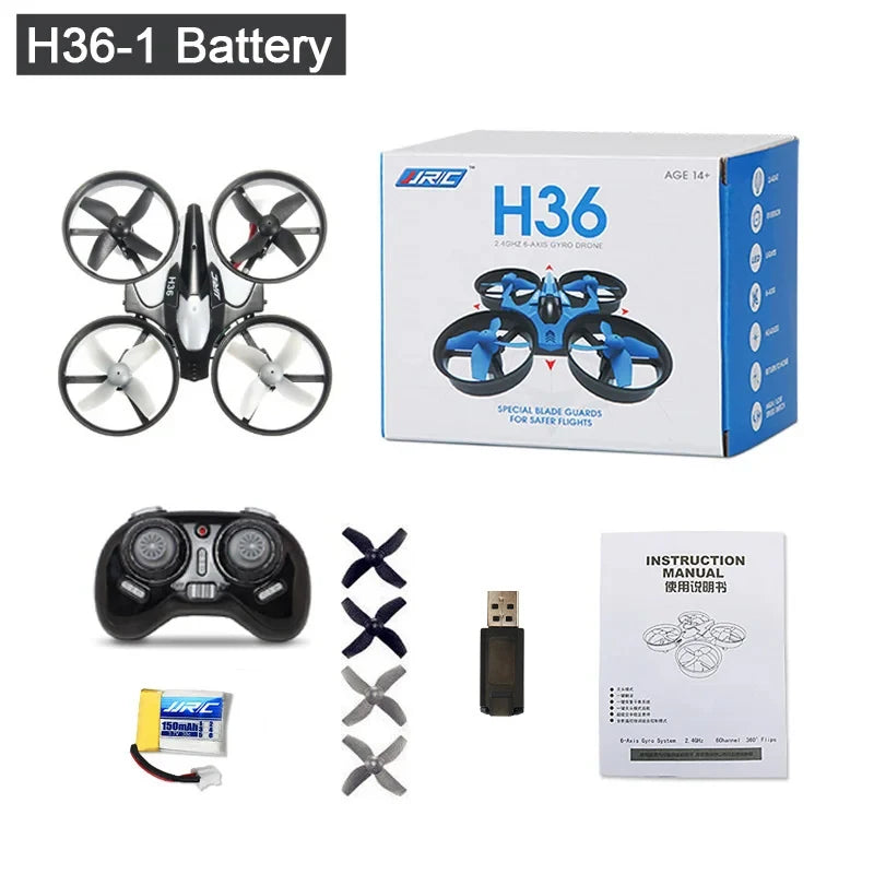 Mini Foldable Drone - 6-Axis Stability 2.4G Toy - Blue/Black H36-Black Tidesmit