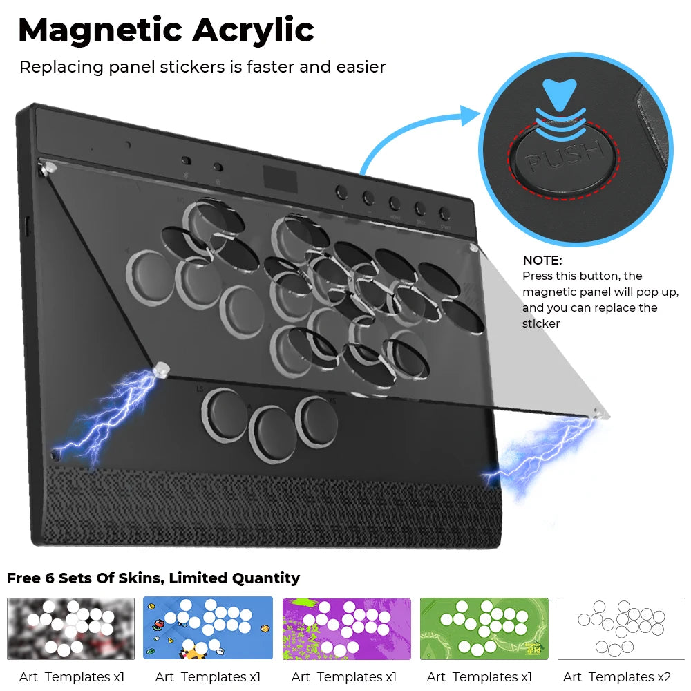 Haute42 C16 Magnetic Leverless Hitbox Controller Stickless Arcade Controller Keyboard For PC/ PS5/PS4 Hitbox Fighting Stick