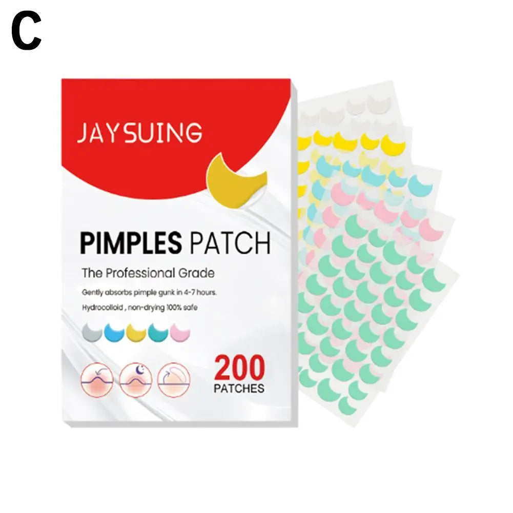 200pcs Colorful Star-Shaped Hydrocolloid Invisible Pimple Patches For Face, Cute Zit Cover Stickers Skin Care