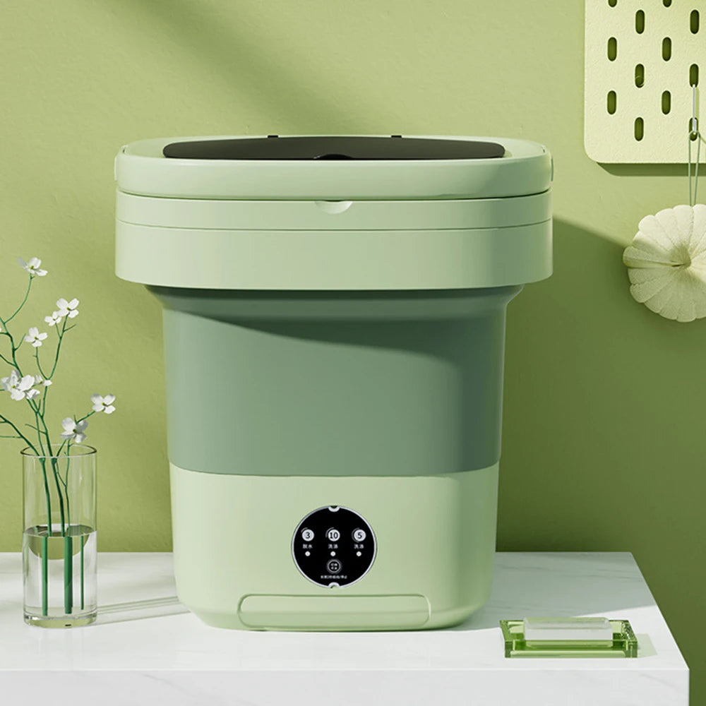 Tidesmit 11L portable ultrasonic folding washing machine with spin dryer bucket for laundry on the go