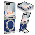 Samsung Galaxy Z Flip 7 Metal Frame Case with 360 Ring - Titanium Australia Titanium Galaxy Z Flip7 Tidesmit