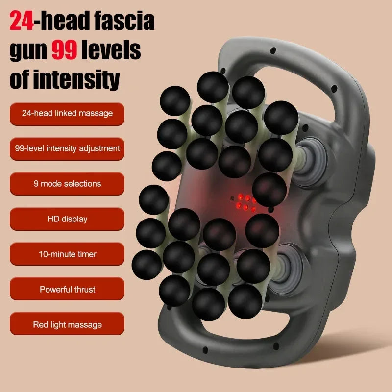 Tidesmit Fascia Gun - Deep Tissue Muscle Massager with 16 Massage Heads Fascia Gun Grey-24 Tidesmit