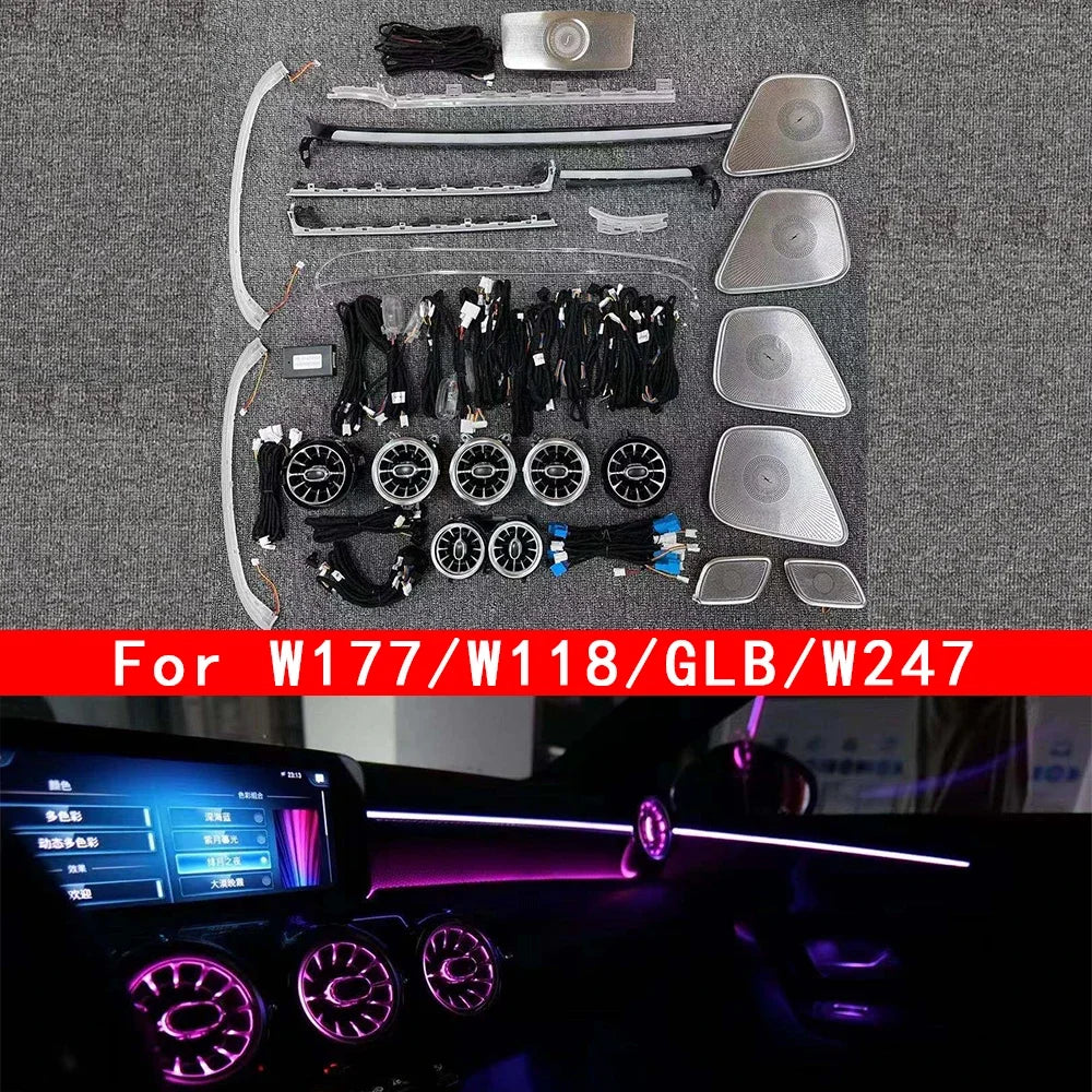 Mercedes Benz 64 Color RGB LED Ambient Air Vent Interior Upgrade Kit Tidesmit