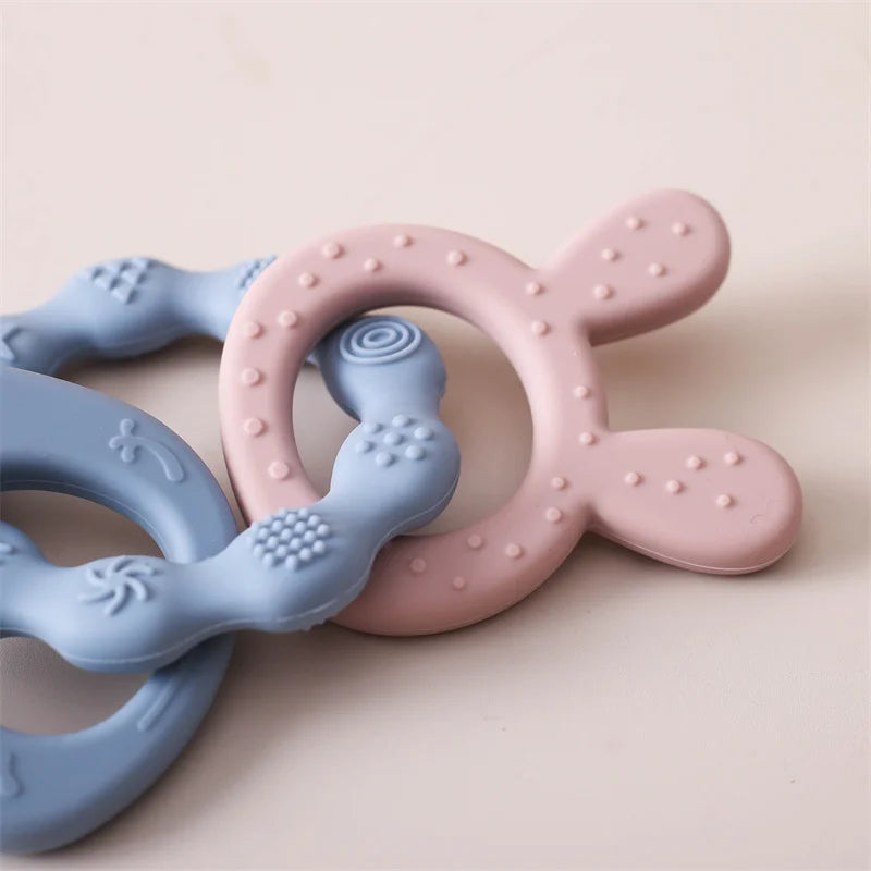 Baby Silicone Rabbit Bracelet Teether Toys BPA Free Nursing Teething Toys Food Grade Silicone Newborn Teething Toys Baby Gift