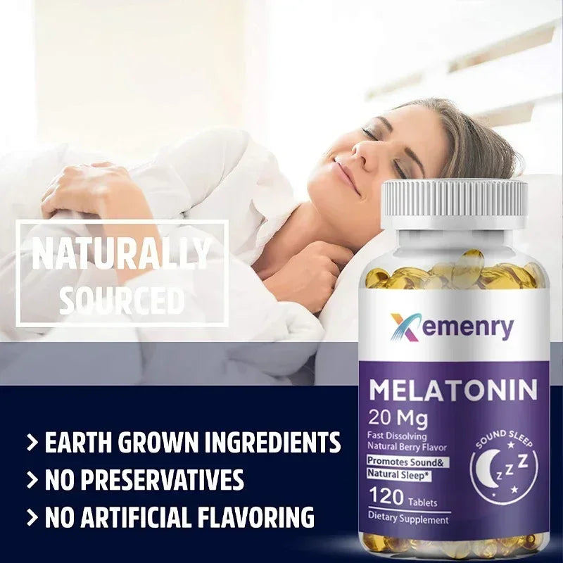 Melatonin Capsules - Sleep Dietary Supplement, to Promote Sleep Quality, Help Deep Sleep