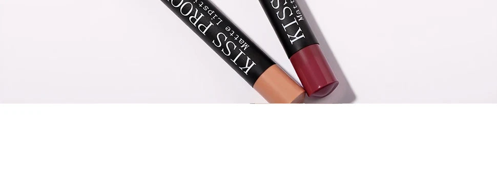 4pcs set of waterproof velvet matte wood lipsticks in nude and brown shades for long-lasting lip makeup.