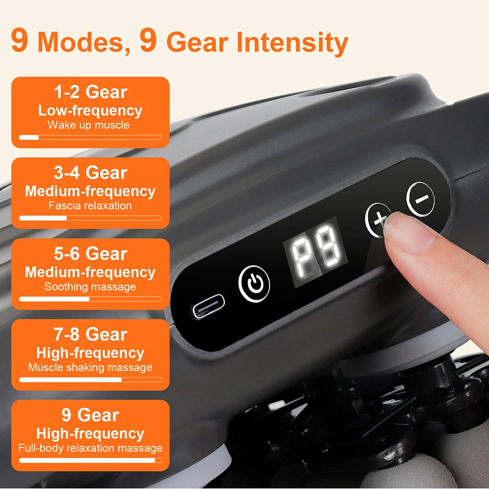 Deep Tissue Massage Gun with 99 Speed Settings and Heat Therapy Back Massage Instrument Tidesmit