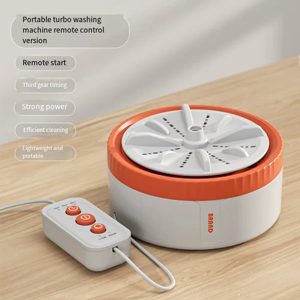 Tidesmit portable USB turbo mini washing machine with ultrasonic cleaning for travel laundry and kitchen dishes