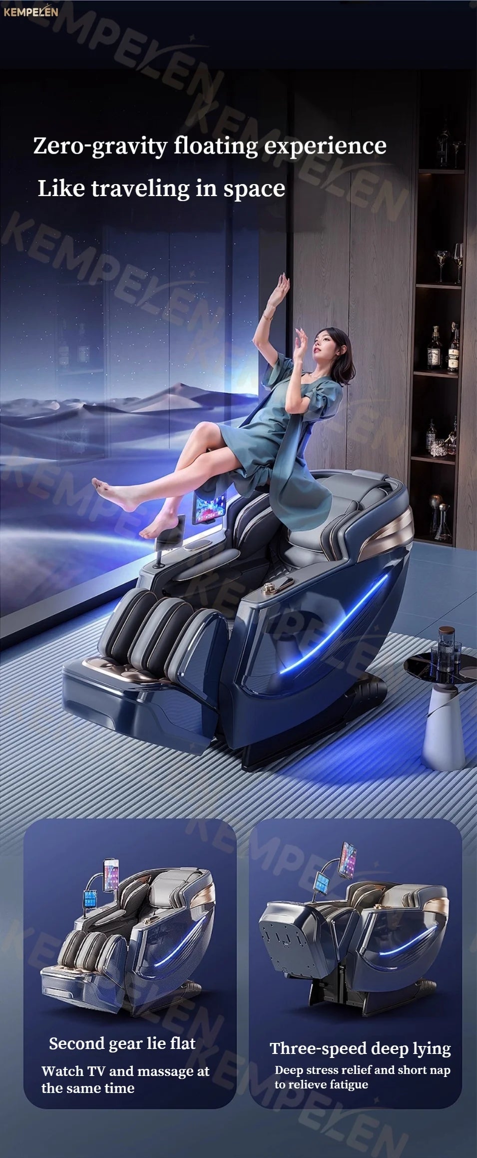 6D Dual-Core Electric Massage Chair with SL Track and Heat Therapy Body Shaping Massage Equipment Tidesmit