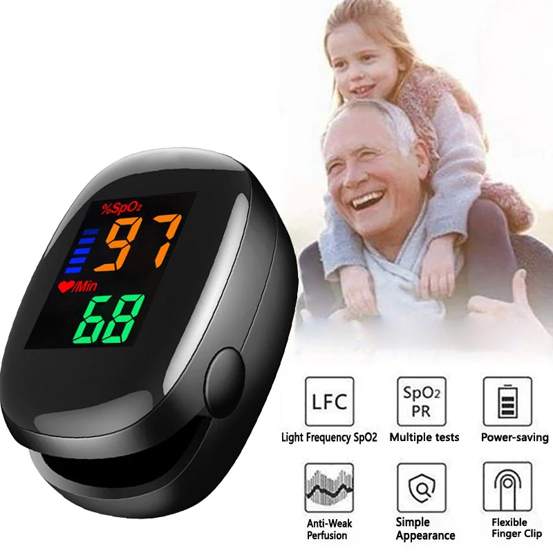 Adult oximretro digital Pulse oximeter Medical Fingertip blood oxygen saturation detector clip SpO2 PR Monitor