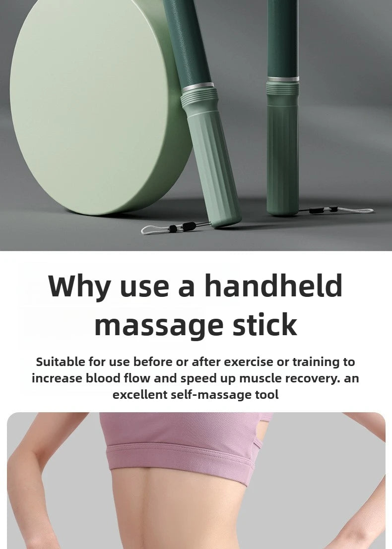 Fascia Massage Roller Stick for Deep Muscle Relief - Green/Purple Fascia Gun Tidesmit