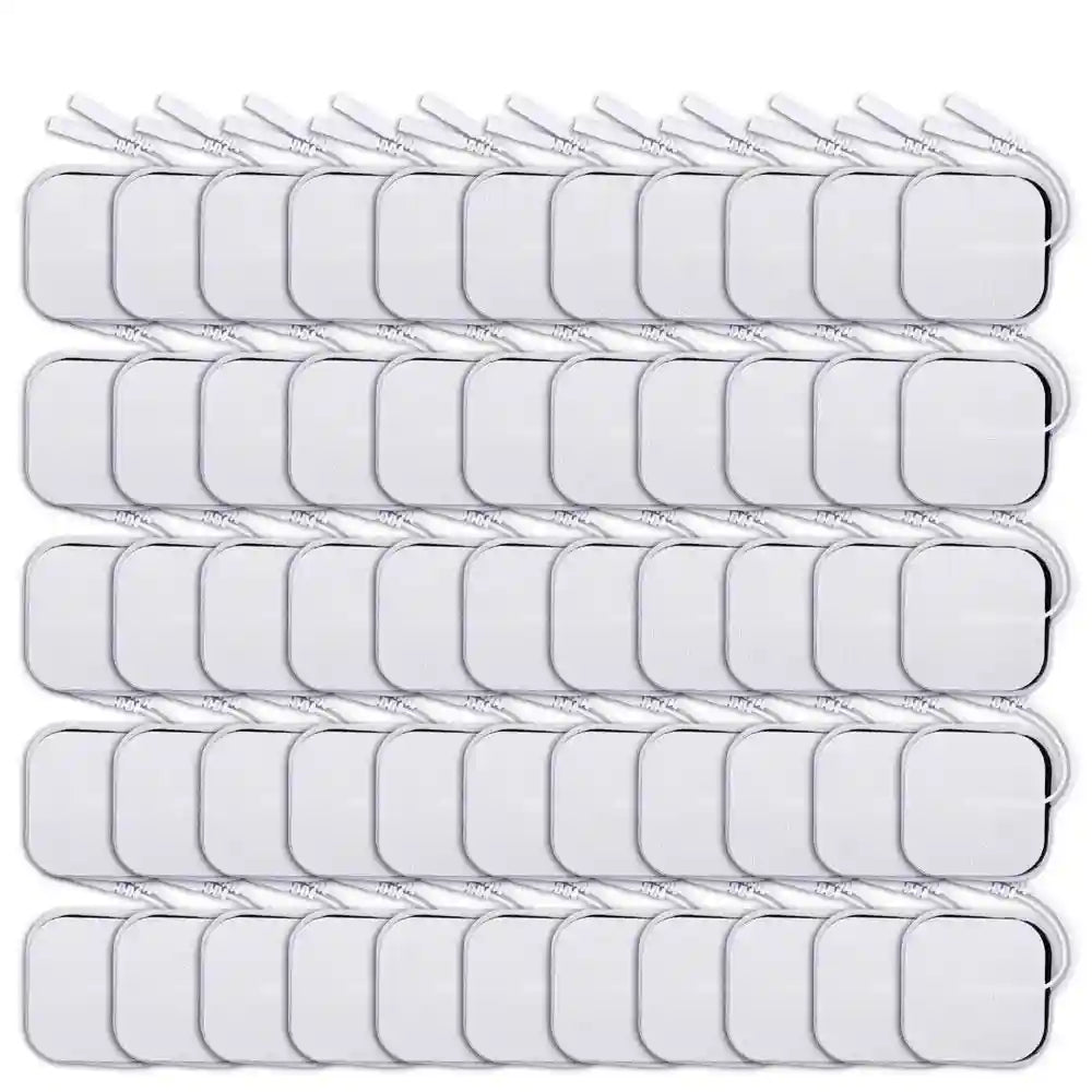 TENS Unit Electrode Replacement Pads - Medical Grade Self-Adhesive Set Massage Roller 100pcs(50 pack)5x5cm Tidesmit