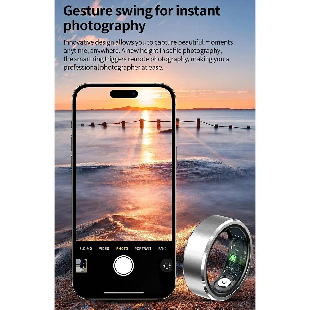 Smart Health Ring Fitness Tracker with Heart Rate & Oxygen Monitor Tidesmit