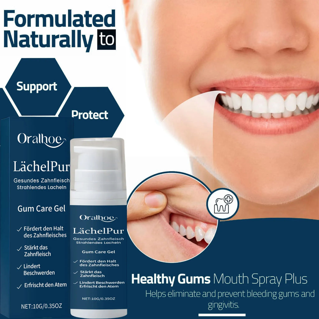 Tidesmit gum repair gel for relief from sore gums, plaque removal, and professional teeth whitening treatment.